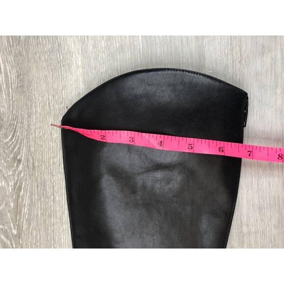 Charles David Women's US 8B Black Leather Back Zipper Square Toe Riding Boot - Picture 7 of 11